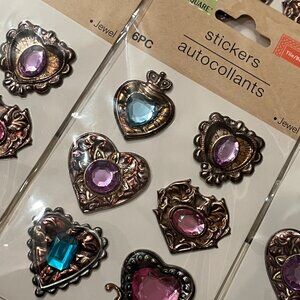 Valentine’s Day Jewel Heart Stickers Six Pack Bundle Crafter’s Square New